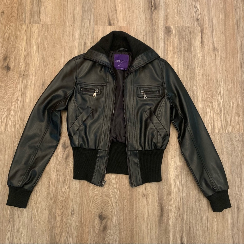 miley cyrus (max azria) leather jacket size medium. hannah montana y2k